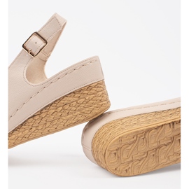 Goodin Sandale ușoare -pe o pană joasă bej 2