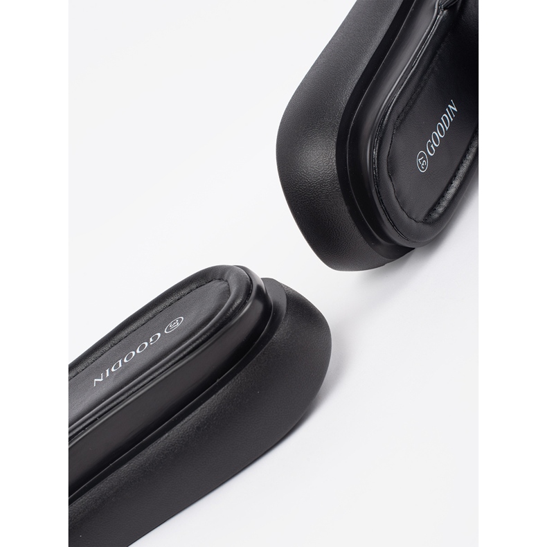Goodin Flip -flop -uri negre confortabile pe platformă negru 1