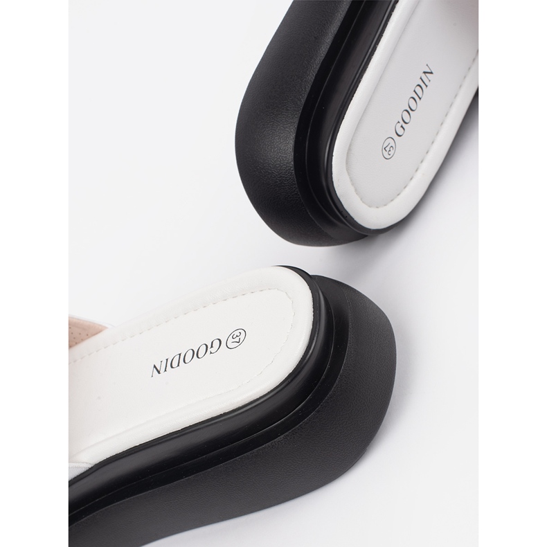 Goodin Flip -flop -uri albe și albe confortabile pe platformă 2