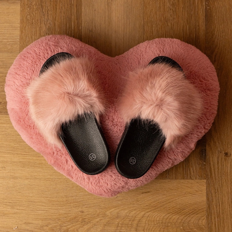 Flip -flops roz pentru copii cu blană 2 Flip -flops roz pentru copii cu blană 2