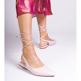 Tocuri plate roz din Eco -Leather 1