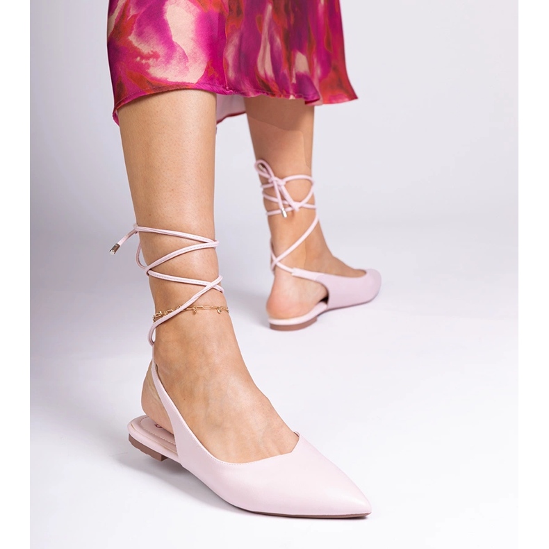 Tocuri plate roz din Eco -Leather 1