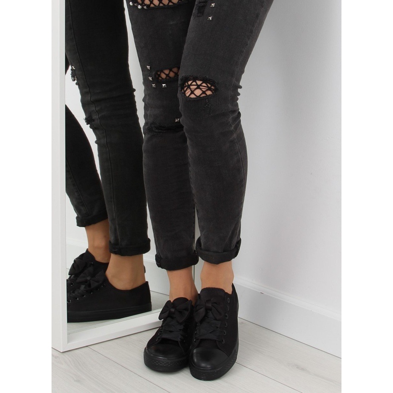 Tenisi de damă negri satinați 16-509 Allblack negru 1