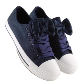 Tenisi dama bleumarin din satin albastru marin 2