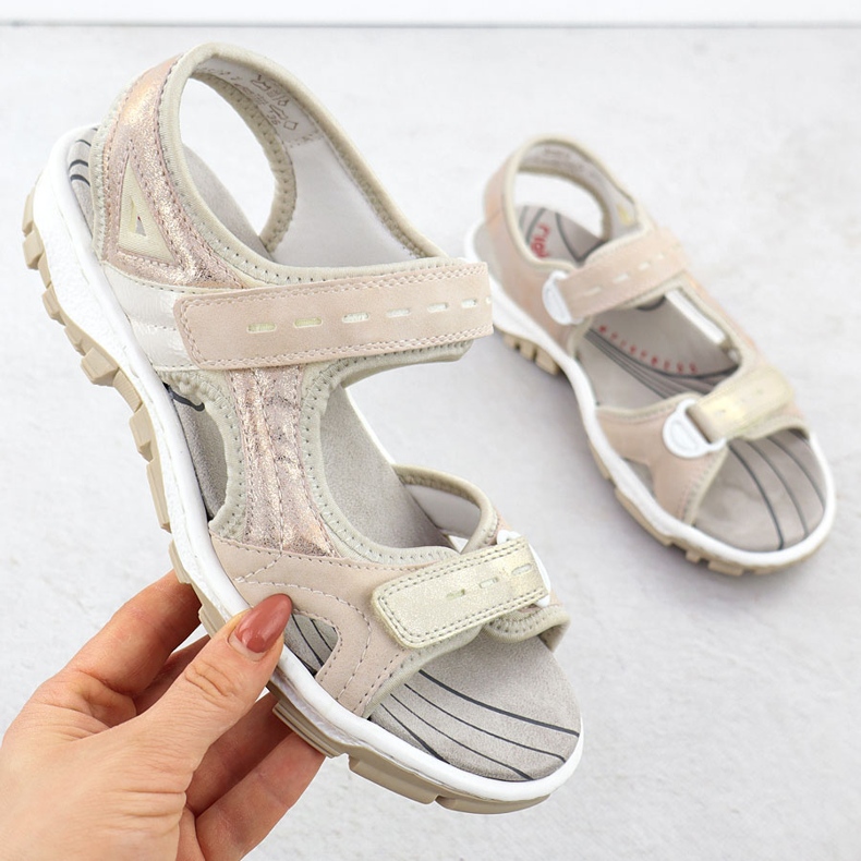 Sandale sport pentru femei cu pulbere roz Rieker 68866-31 1 Sandale sport pentru femei cu pulbere roz Rieker 68866-31 1