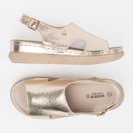 Goodin Sandale plate aurii cu cataramă de aur 1