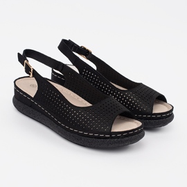 Goodin Sandale negre confortabile deschise negru 1