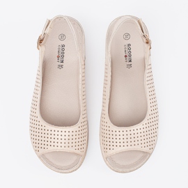 Goodin Sandale ușoare de alune confortabile de aur 1