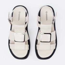 Goodin Sandale elegante din piele ușoară -din piele bej pe platformă 1 Goodin Sandale elegante din piele ușoară -din piele bej pe platformă 1