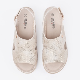 Goodin Sandale plate cu cataramă taupe bej 1