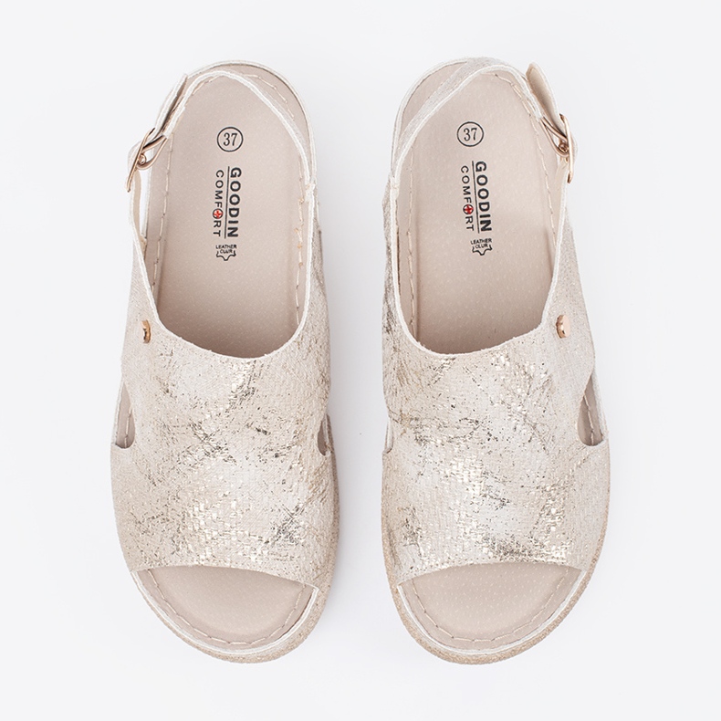 Goodin Sandale plate cu cataramă taupe bej 1