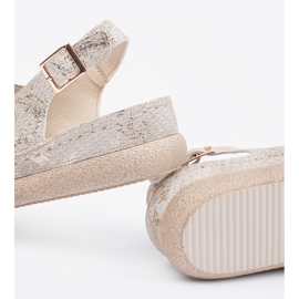 Goodin Sandale plate cu cataramă taupe bej 2