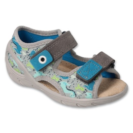 Sandale copii Befado cu inserție din piele 065P164 gri 1 Sandale copii Befado cu inserție din piele 065P164 gri 1