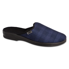 Papuci bărbătesc Befado pu 089M414, bleumarin în carouri albastru 1