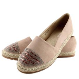 Espadrile roz pentru femei H8-102 șampanie 4