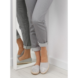 Espadrile gri pentru femei H8-102 argintiu 3
