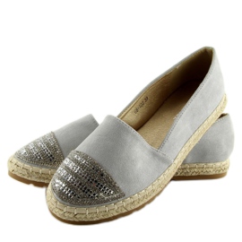 Espadrile gri pentru femei H8-102 argintiu 1