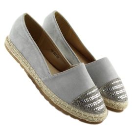 Espadrile gri pentru femei H8-102 argintiu 2
