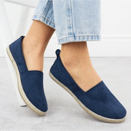 Espadrilles pentru femei introduse în piele de căprioară albastru albastru Potocki PY16332 4