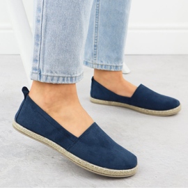 Espadrilles pentru femei introduse în piele de căprioară albastru albastru Potocki PY16332 5