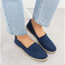Espadrilles pentru femei introduse în piele de căprioară albastru albastru Potocki PY16332 6
