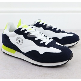 Pantofi sport din piele pentru bărbați adidași albi și albastru bleumarin Big Star RR174408 1