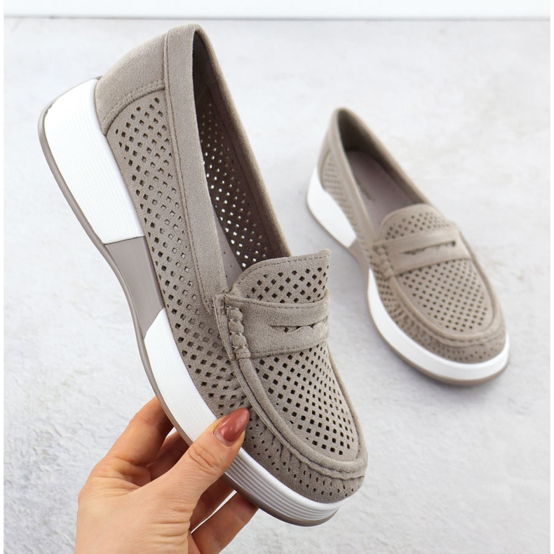 Pantofi pentru femei pentru femei pe platforma Grey Sergio Leone 095H gri 1