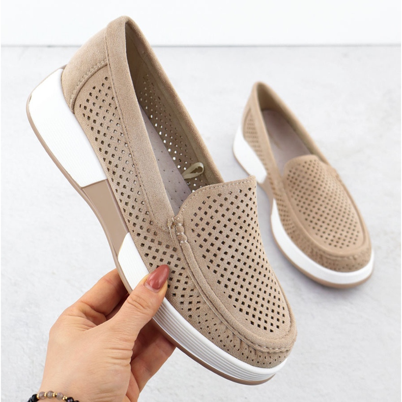 Pantofi pentru femei pentru femei pe platforma Sergio Leone 094H Beige bej 1