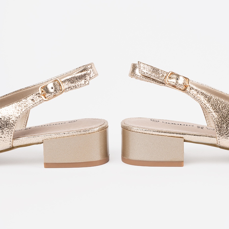 Goodin Sandale cu degete joase aurii de aur 1