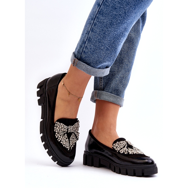 Mocasini patentati dama Laura Messi 2785 Black negru 2