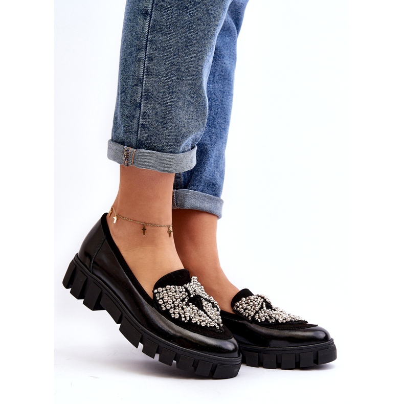 Mocasini patentati dama Laura Messi 2785 Black negru 1