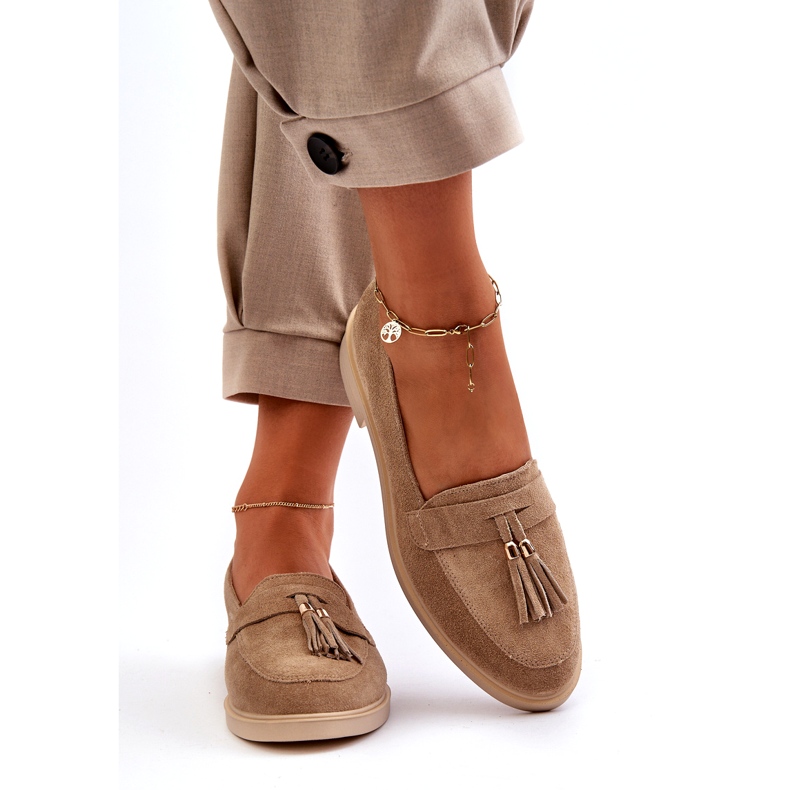 Zazoo 3420 din piele din piele de piele de piele de piele de piele de piele din piele de piele, cutii de la femei bej 5