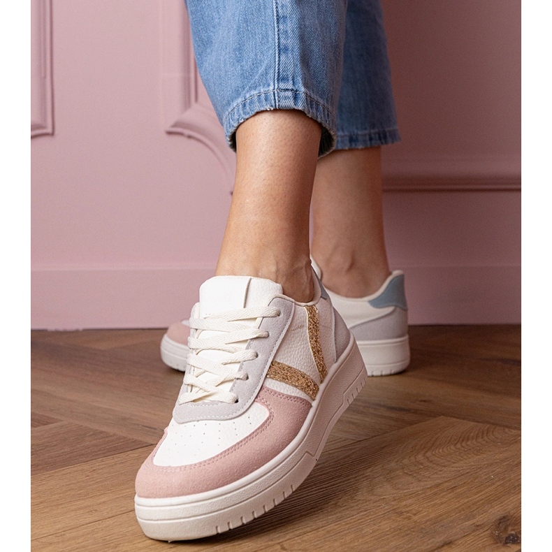 Adidași cu adidași multicolori decorați cu sclipici alb 1 Adidași cu adidași multicolori decorați cu sclipici alb 1