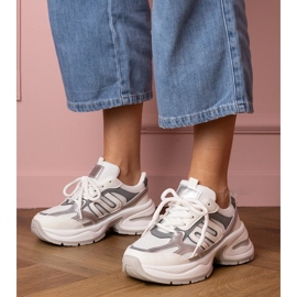 Adidași sport albi cu talpă masivă 1