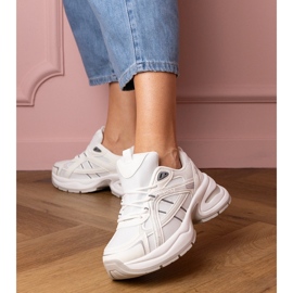 Adidași sport albi cu talpă masivă 1