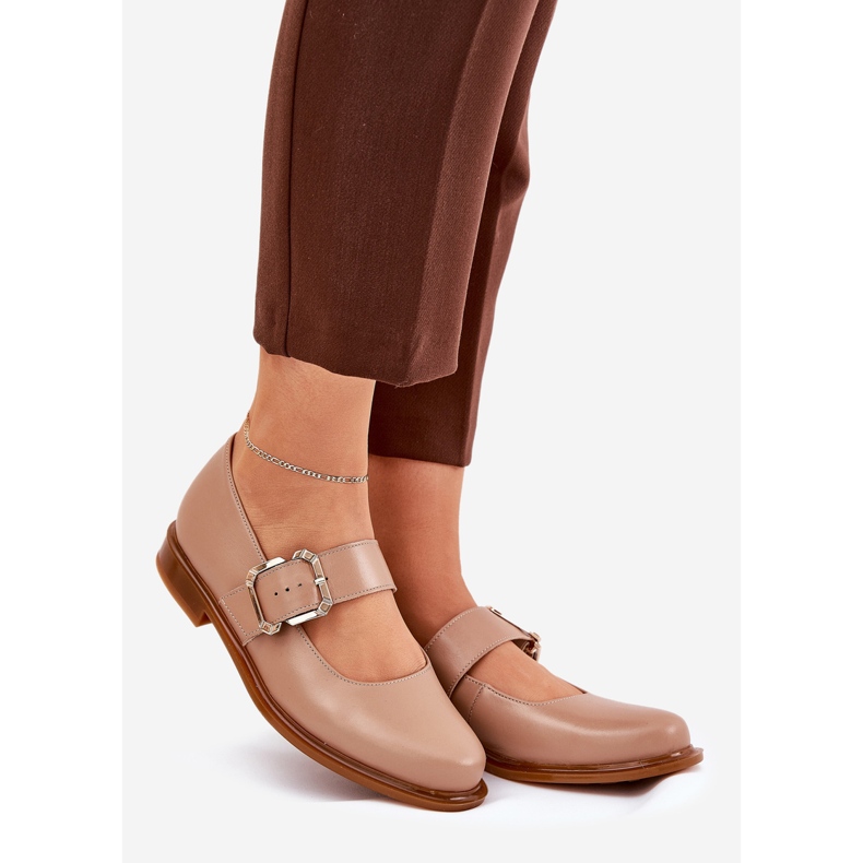 Încălțăminte din piele pentru femei cu Laura Messi 2980 Black Black Shock bej 1