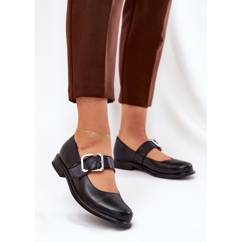 Pantofi din piele pentru femei cu Laura Messi 2980 Clemă neagră negru 2 Pantofi din piele pentru femei cu Laura Messi 2980 Clemă neagră negru 2