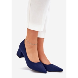 Pompe de femei cu degetele de la picioare pe stâlpul albastru bleumarin 1