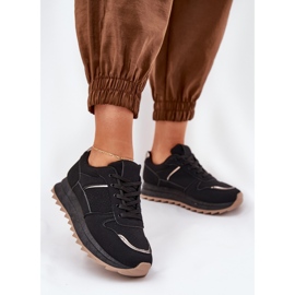 Pantofi sport pentru femei pe platformă neagră negru 2