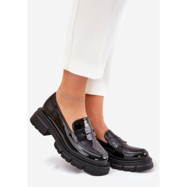 Mocasini de dama negru patentat 1