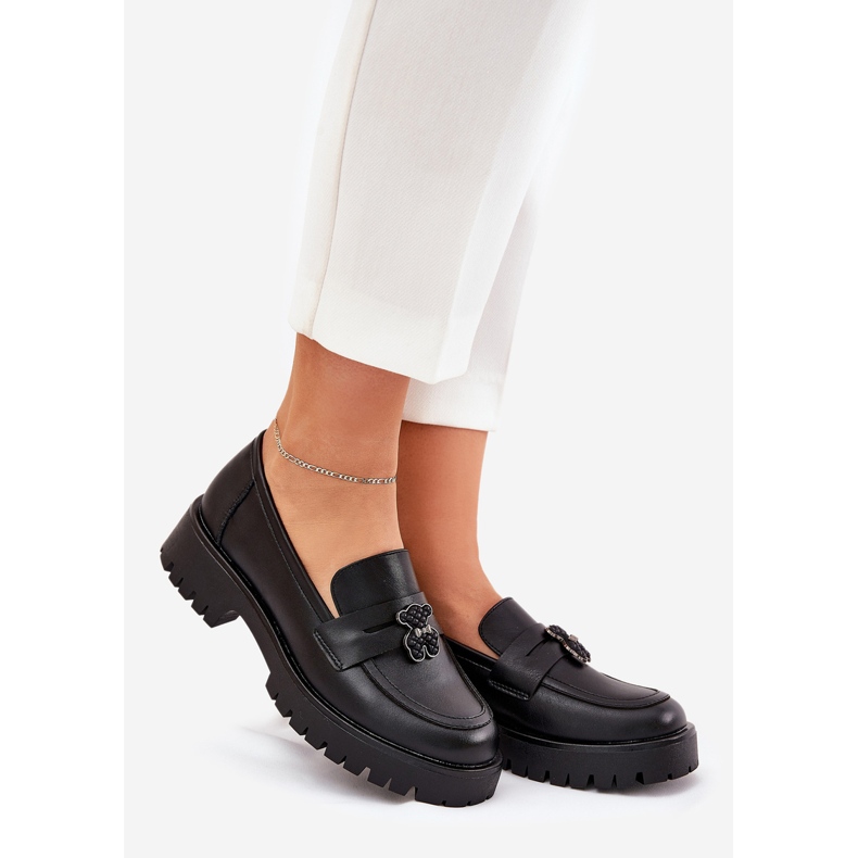 Plăcile din piele pentru femei cu pini Bear Vinceza 18109 Negru 1