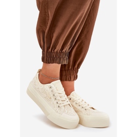 Big Star RR274746 Adidași din dantelă pentru femei bej 1