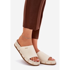 Flip -flops pentru femei pe platformă cu Big Star RR274215 bej 1