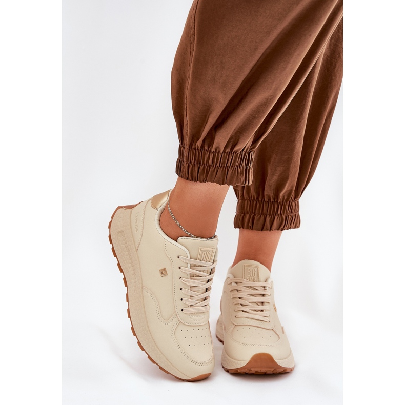 Pantofi sport pentru femei ușoare Big Star RR274630 Hi-Polish Beige System bej 2