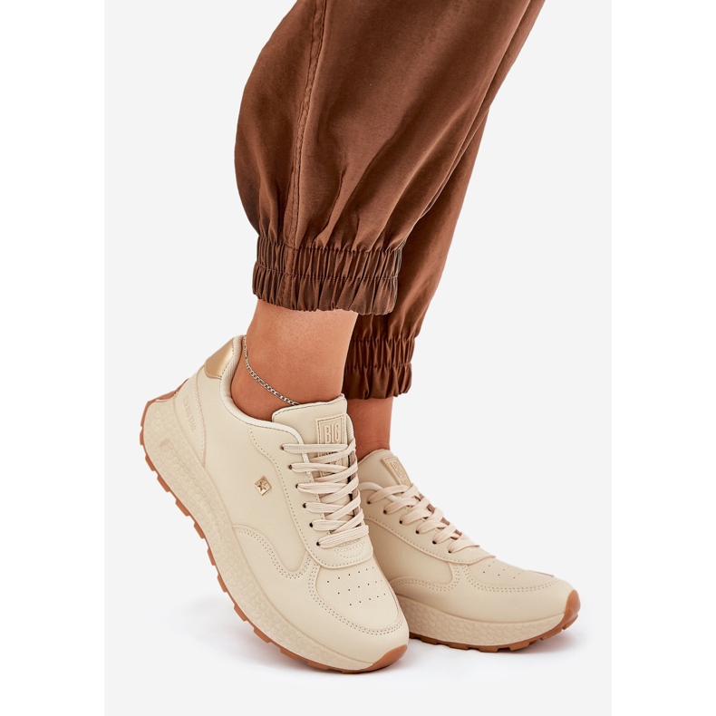 Pantofi sport pentru femei ușoare Big Star RR274630 Hi-Polish Beige System bej 1