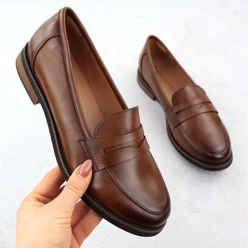 Pantofi țesături pentru femei Lorduri maro Potocki SZ12573 1 Pantofi țesături pentru femei Lorduri maro Potocki SZ12573 1