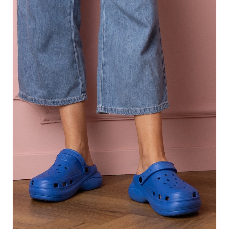 Blue Built -up Flip Flops pe platformă albastru 1