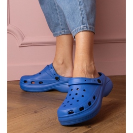 Blue Built -up Flip Flops pe platformă albastru 2