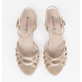 Goodin Sandale de aur cu o inserție de piele 1