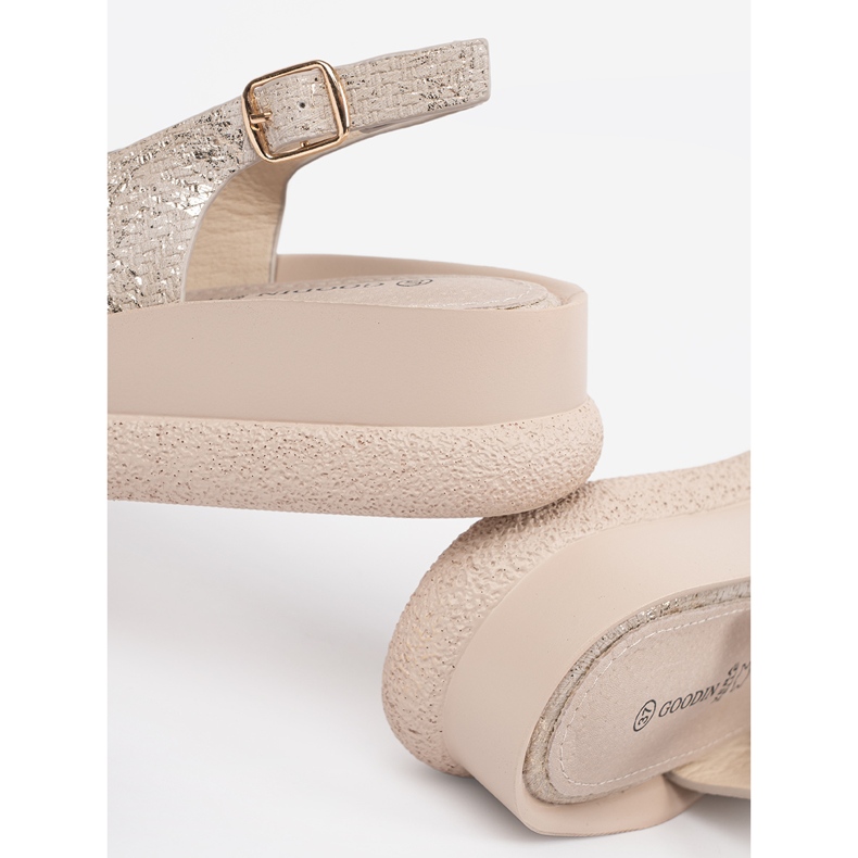 Goodin Sandale plate cu decorare taupe bej 1